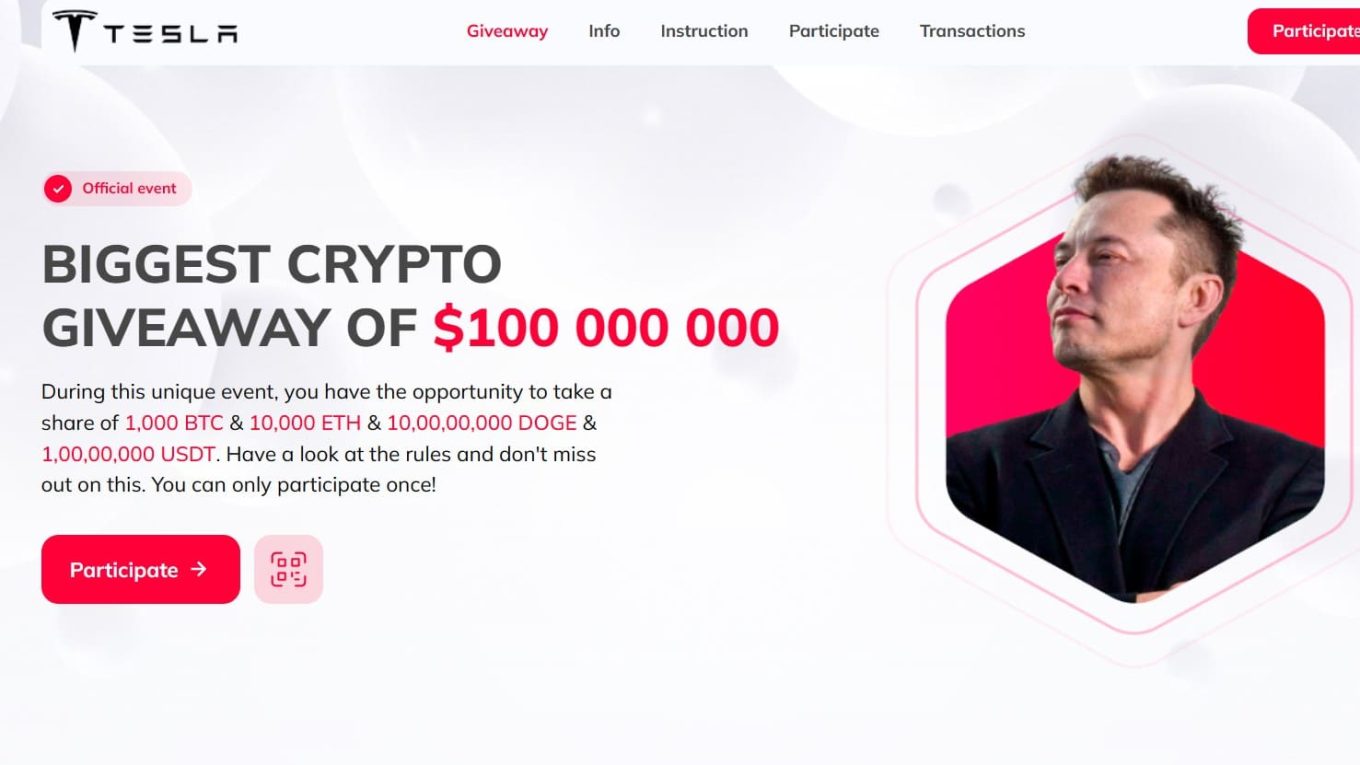 Crypto Giveaway Scam Image