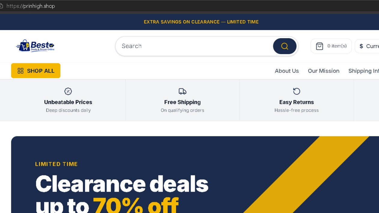 Prinhigh.shop Scam