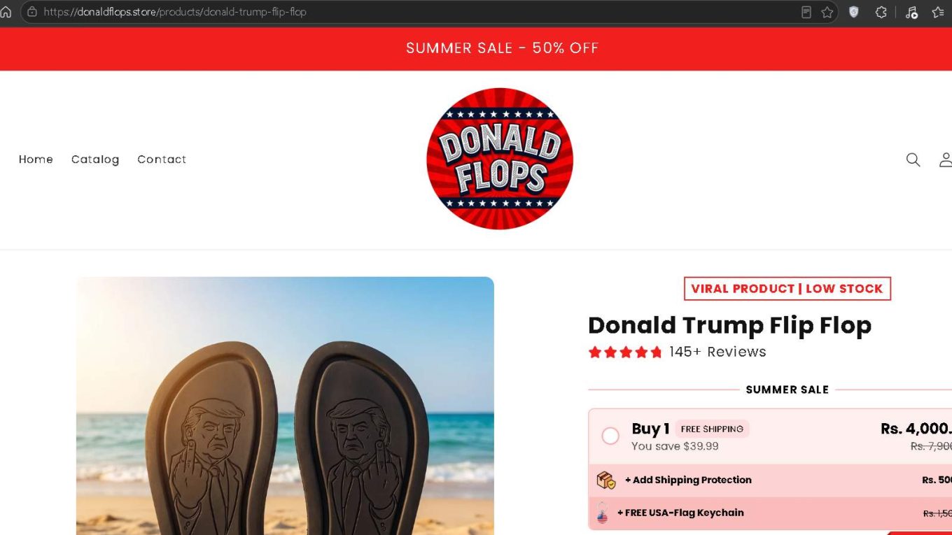 DonaldFlops.store Scam