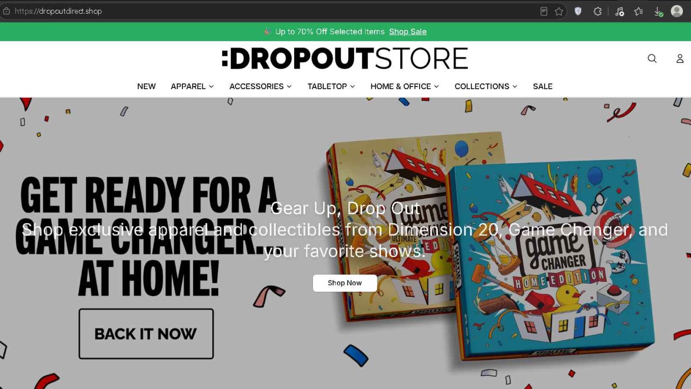 DropoutDirect.shop Scam Screenshot