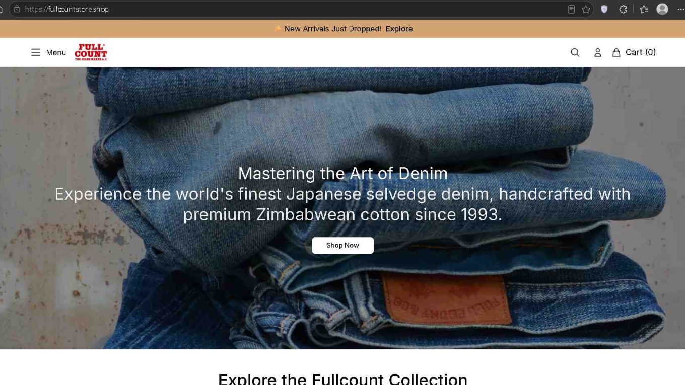 Fullcountstore.shop Scam Screenshot