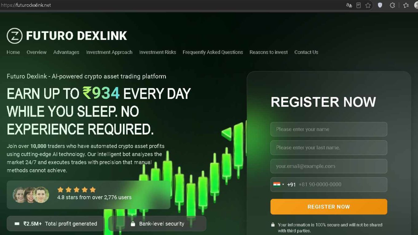 Futurodexlink.net Scam Screenshot