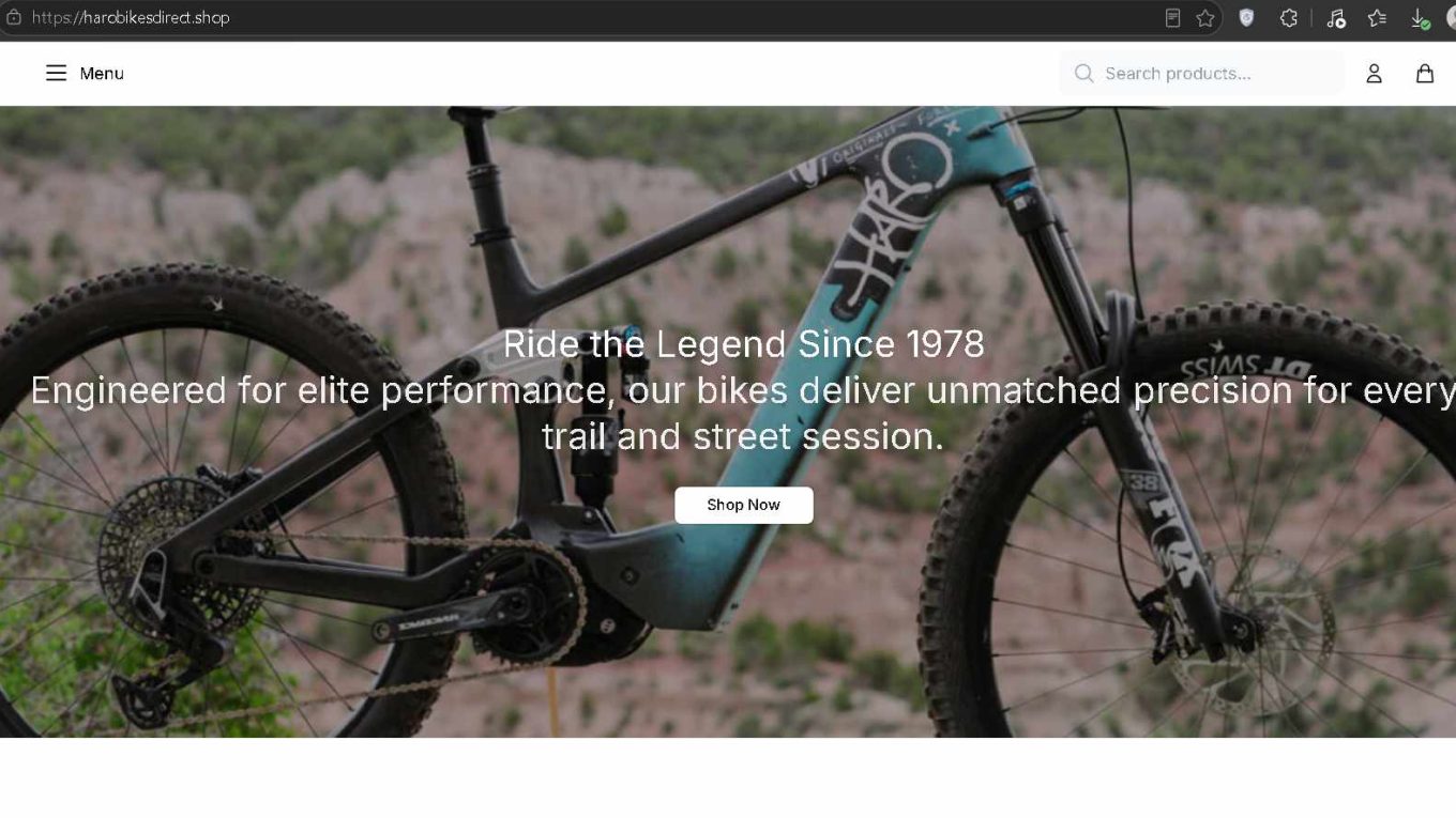Harobikesdirect Scam Screenshot