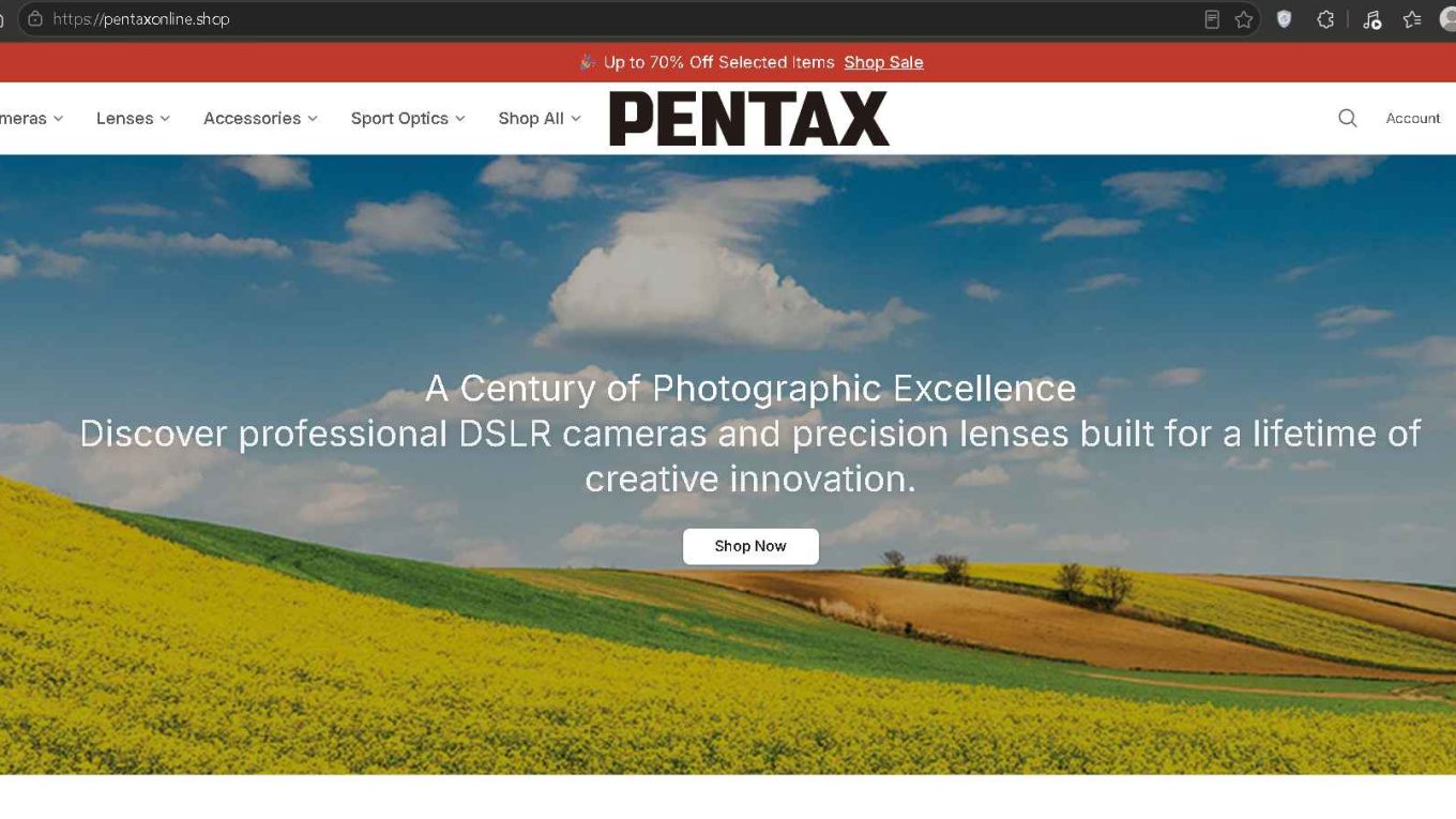 Pentaxonline.shop Scam Screenshot