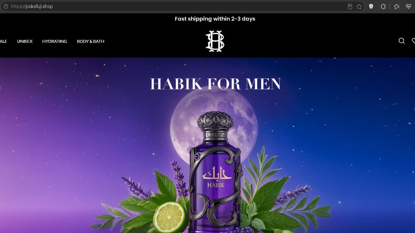 Pokafuji.shop Scam Screenshot