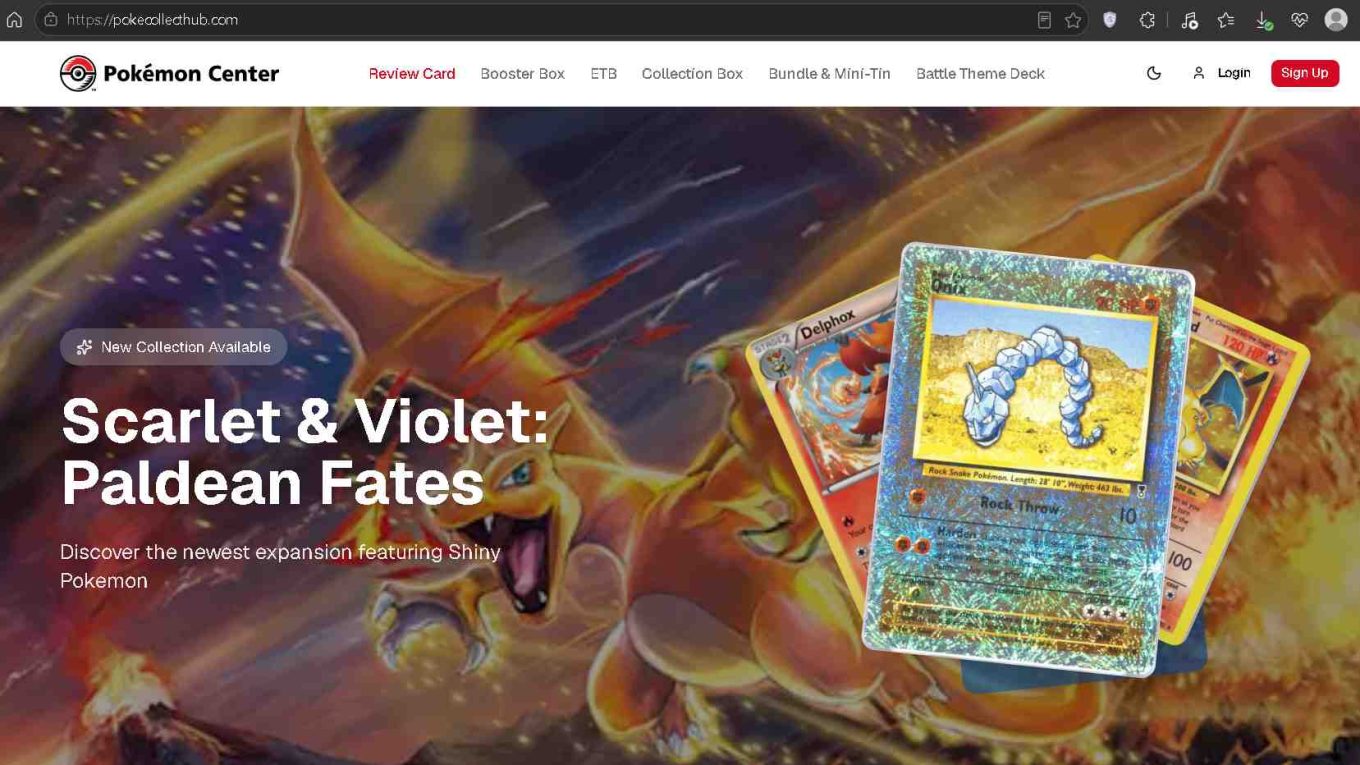 Pokecollecthub Scam Screenshot