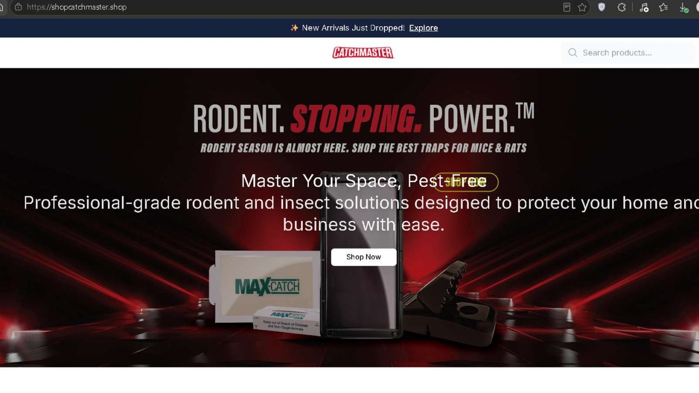 ShopCatchmaster.shop Scam Screenshot