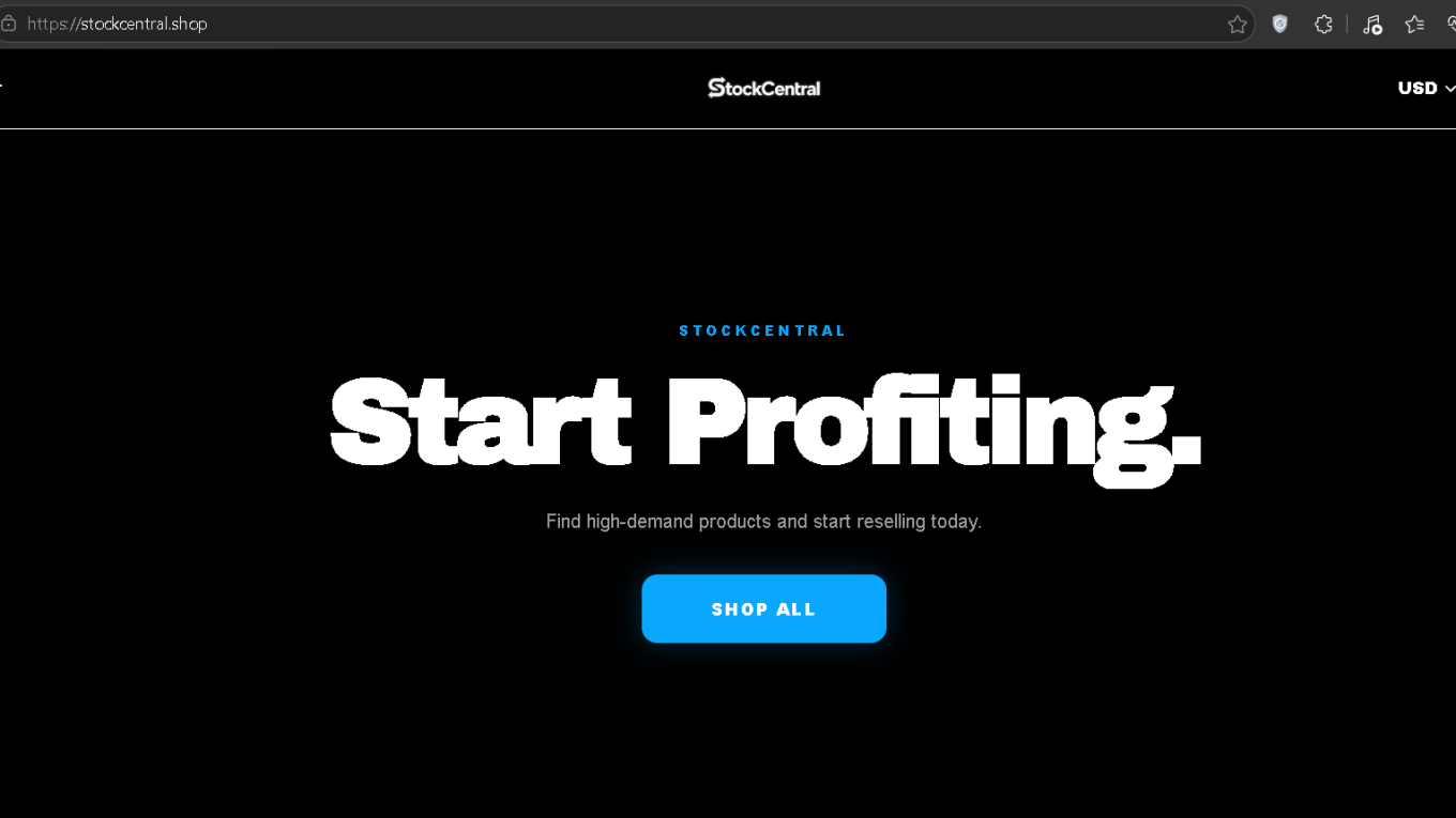StockCentral.shop Scam Screenshot
