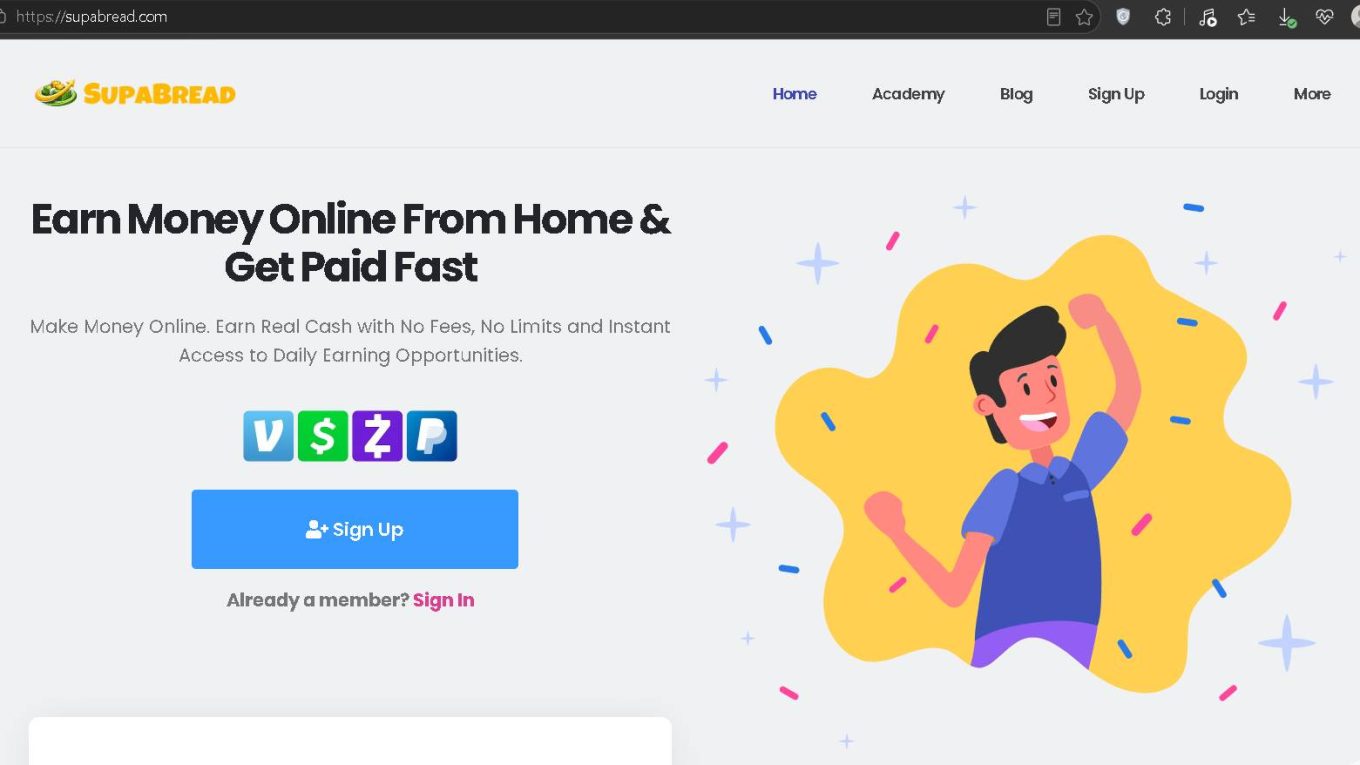 Supabread Scam Screenshot