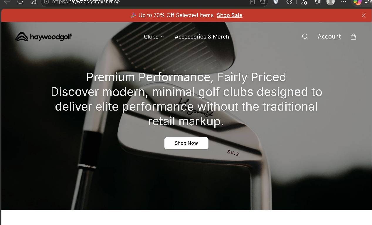 Haywoodgolfgear.shop review